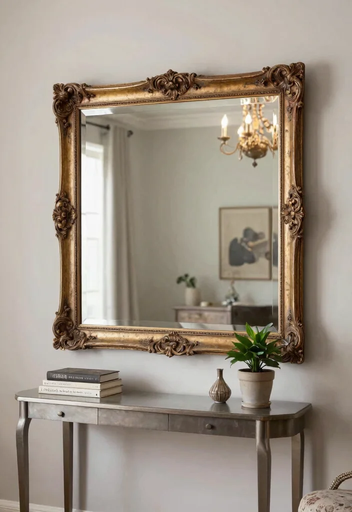 11 Vintage Old Frames Ideas Wall Art Upcycle Hacks 2. Chic Frame Mirrors 0