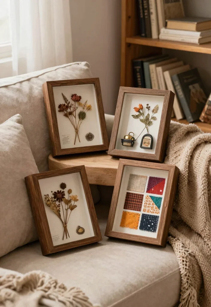11 Vintage Old Frames Ideas Wall Art Upcycle Hacks 3. Artistic Shadow Boxes 0