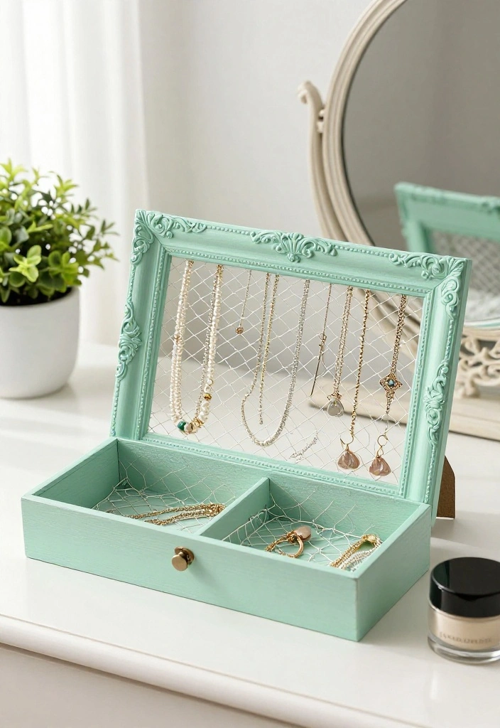 11 Vintage Old Frames Ideas Wall Art Upcycle Hacks 4. Upcycled Frame Jewelry Organizer 0