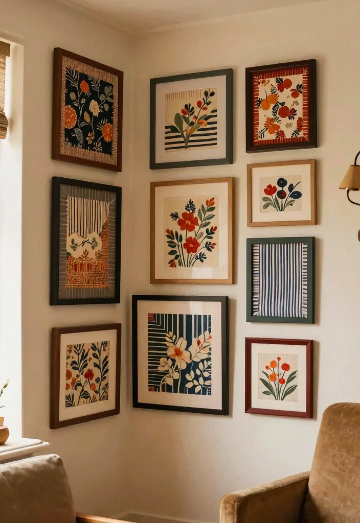 11 Vintage Old Frames Ideas Wall Art Upcycle Hacks 8. Framed Fabric Art 0