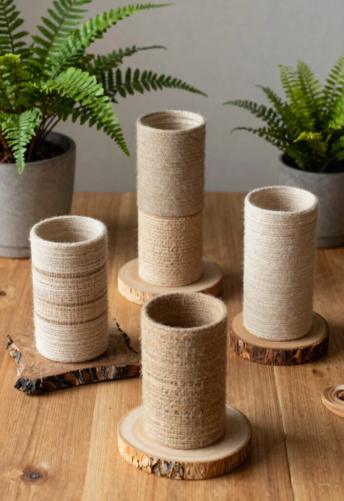 13 Aesthetic Tumbler Cup Design Ideas You Will Love 7. Textured Natural Fiber Tumblers 0