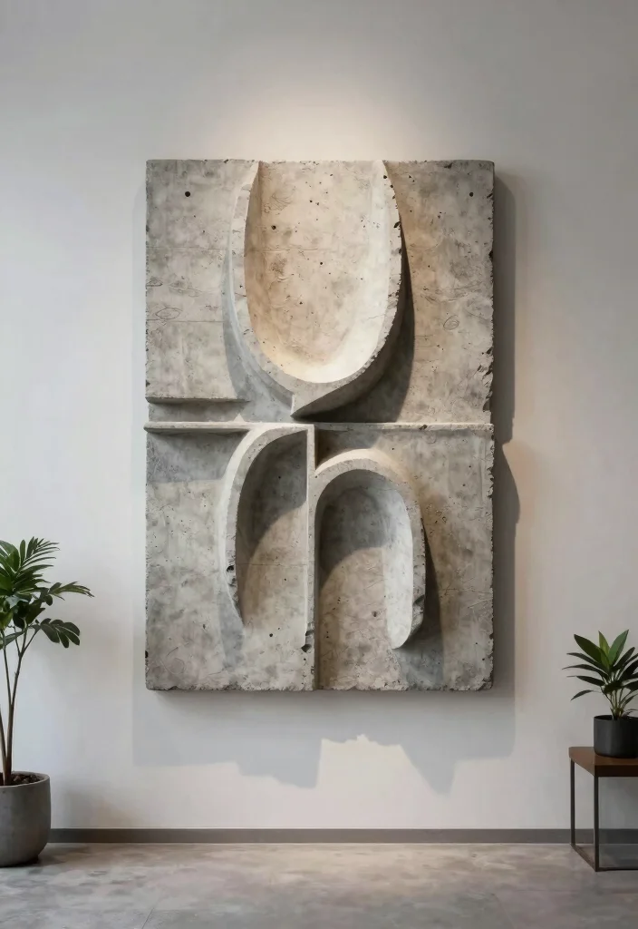 13 Best Creative Wall Art Ideas You Can Make Today 11. Concrete Wall Sculpture 0