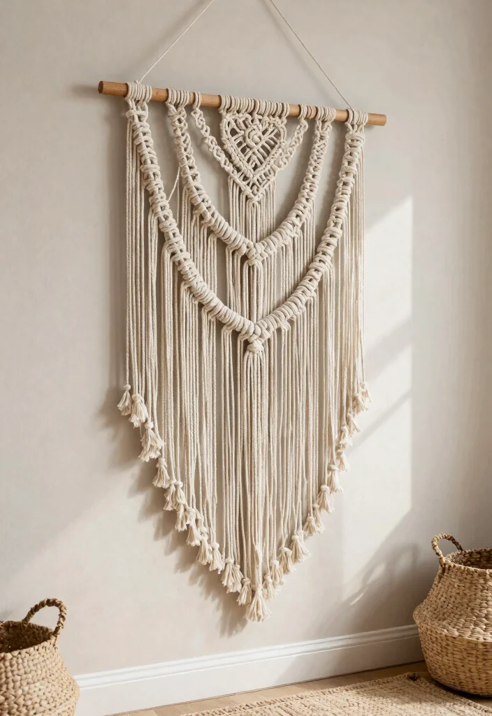 13 Best Creative Wall Art Ideas You Can Make Today 3. DIY Macram Wall Hanging 0