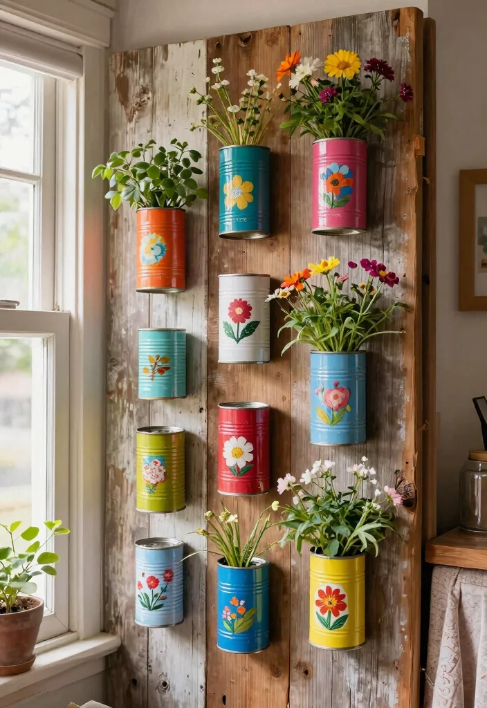 13 Best Creative Wall Art Ideas You Can Make Today 5. Upcycled Tin Can Art 0