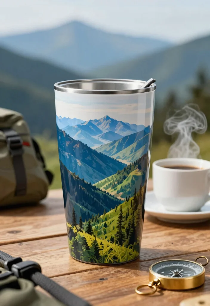 13 Best Tumbler Designs for Men Outdoor Vibes 2. Mountain Landscapes 0