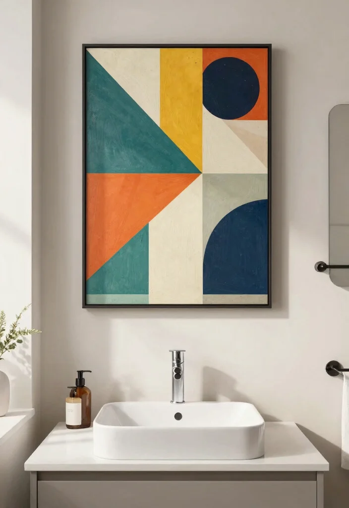 13 Chic Bathroom Picture Ideas Wall Art Spa Vibe 11. Geometric Patterns 0