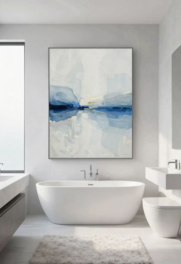 13 Chic Bathroom Picture Ideas Wall Art Spa Vibe 2. Minimalist Abstract Art 0