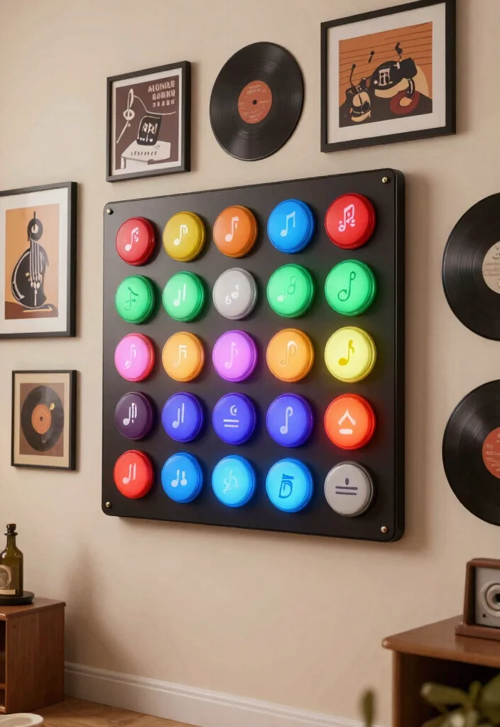 13 Cool Music Wall Decor Ideas for Record Rooms 12. Interactive Music Wall Panel 0