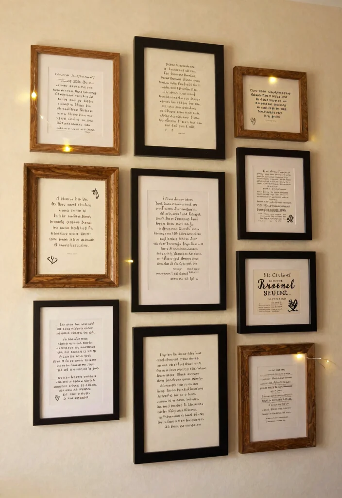 13 Cool Music Wall Decor Ideas for Record Rooms 2. Framed Art of Music Lyrics 0