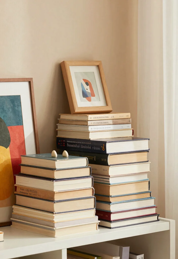 13 Cozy Bedroom Shelf Decor Ideas Wall Shelves 2. Layered Books and Artwork 0