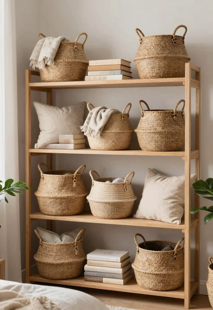 13 Cozy Bedroom Shelf Decor Ideas Wall Shelves 4. Decorative Storage Baskets 0