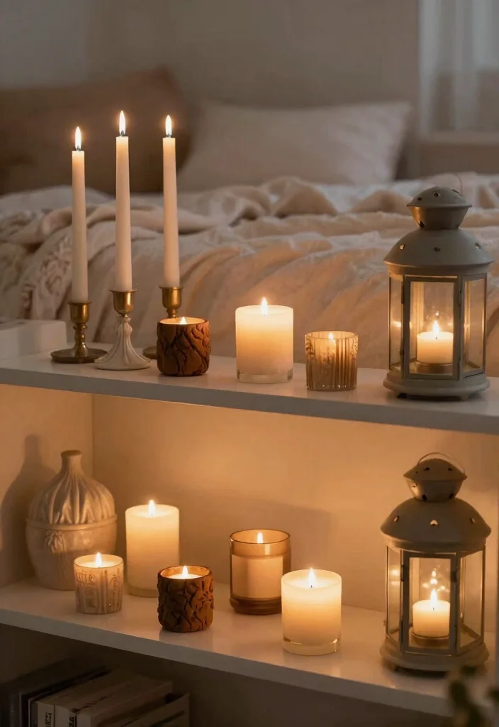 13 Cozy Bedroom Shelf Decor Ideas Wall Shelves 6. Cozy Candle Displays 0