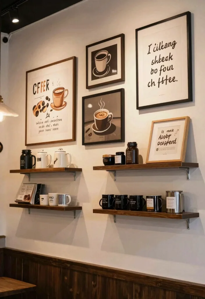 13 Cozy Coffee Bar Shelf Ideas for Rustic Farmhouse Charm 12. Coffee Focused Gallery Wall 0