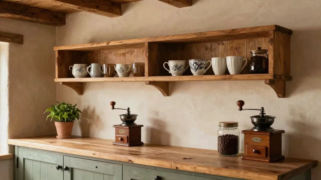 13 Cozy Coffee Bar Shelf Ideas for Rustic Farmhouse Charm