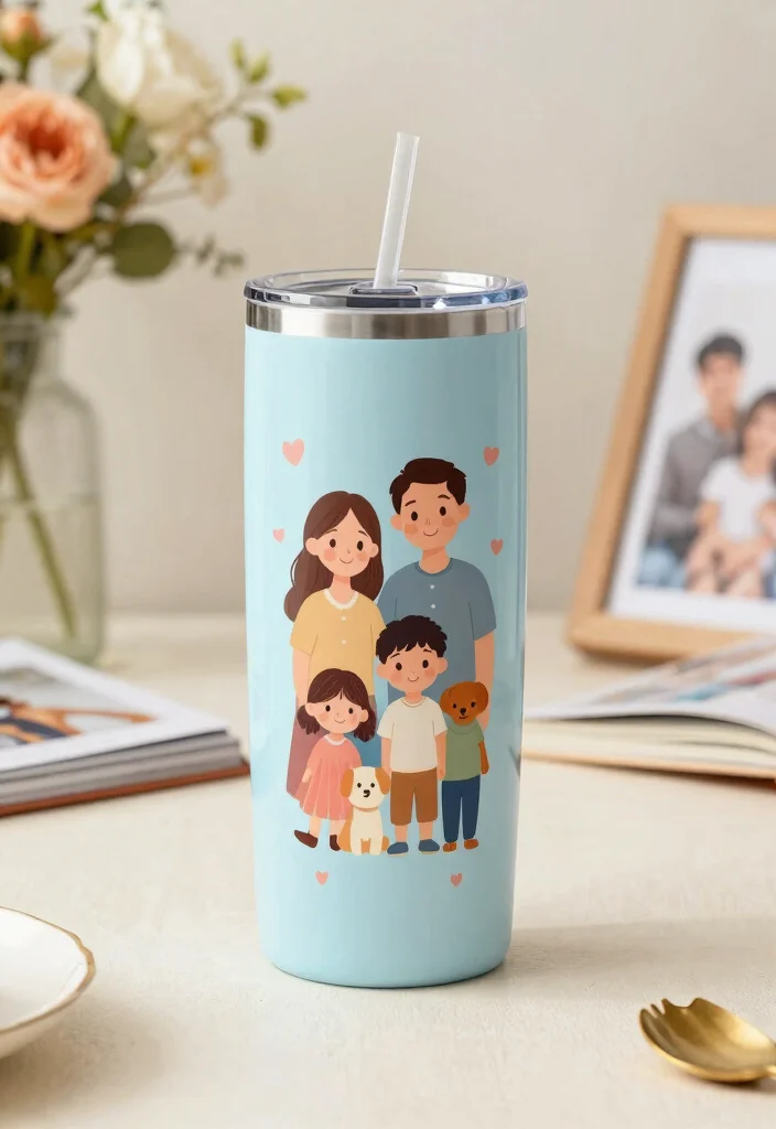13 Cute Mama Tumbler Ideas for Mothers Day Gifts 4. Custom Family Portrait A Personal Touch 0