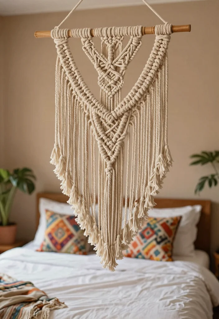 13 Dreamy Bedroom Wall Art Ideas Above Bed 1. Macram Masterpiece 0