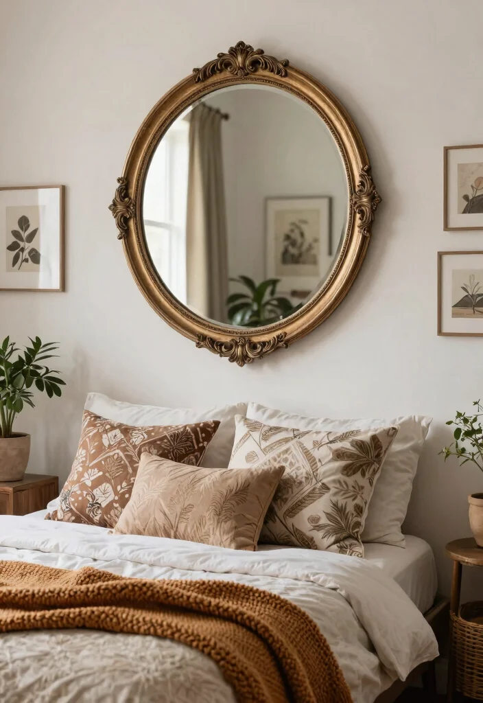 13 Dreamy Bedroom Wall Art Ideas Above Bed 7. Vintage Mirrors 0
