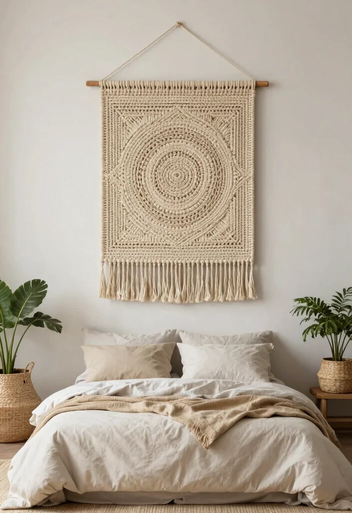 13 Dreamy Bedroom Wall Art Ideas Above Bed 9. Woven Wall Hangings 0