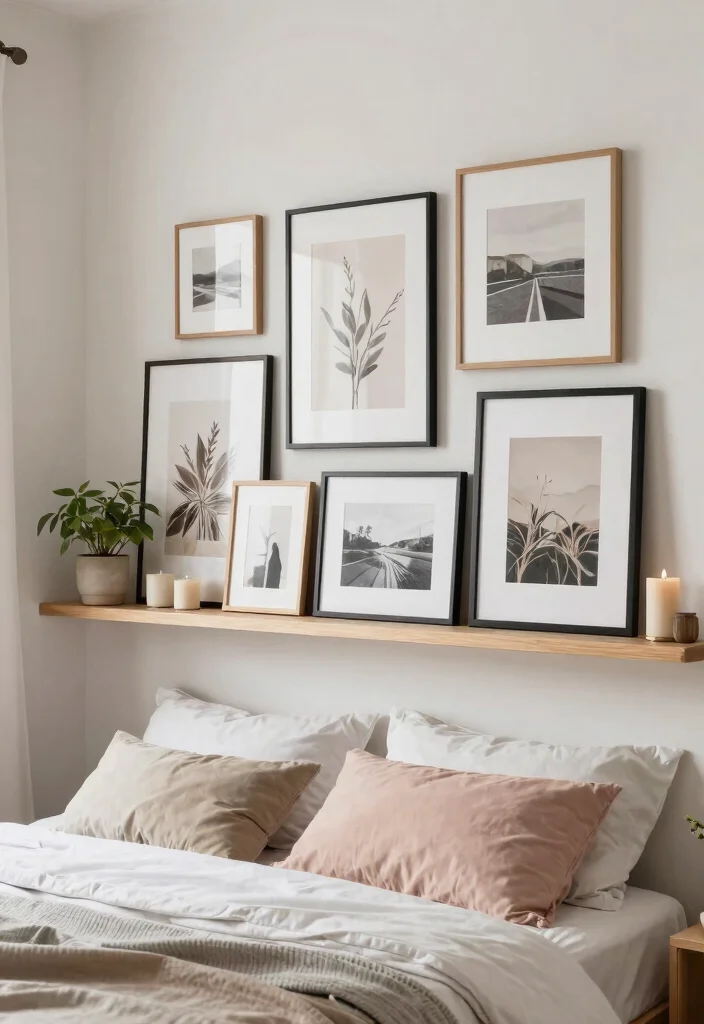 13 Dreamy Bedroom Wall Shelf Ideas Above Bed 5. Gallery Shelf Concept 0