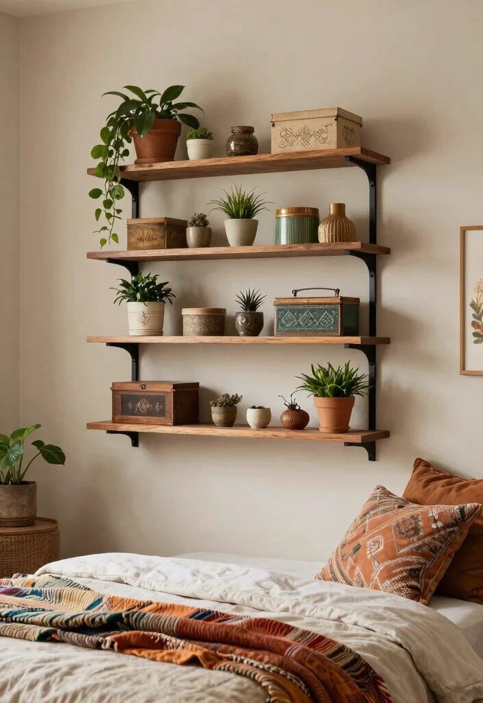 13 Dreamy Bedroom Wall Shelf Ideas Above Bed 7. Multi Tiered Shelf Designs 0