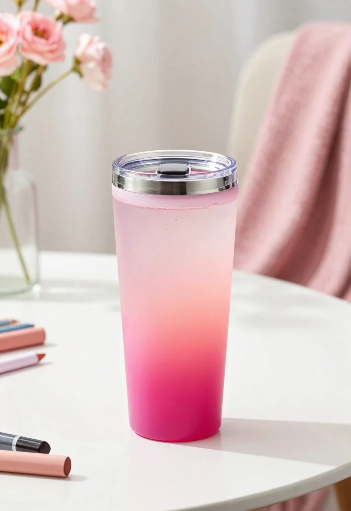13 Dreamy Pink Tumbler Ideas Girly Aesthetic 3. Ombre Pink Gradients 0