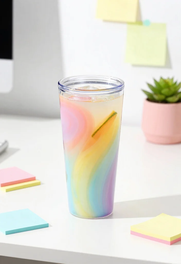 13 Dreamy Pink Tumbler Ideas Girly Aesthetic 4. Pastel Rainbow Designs 0