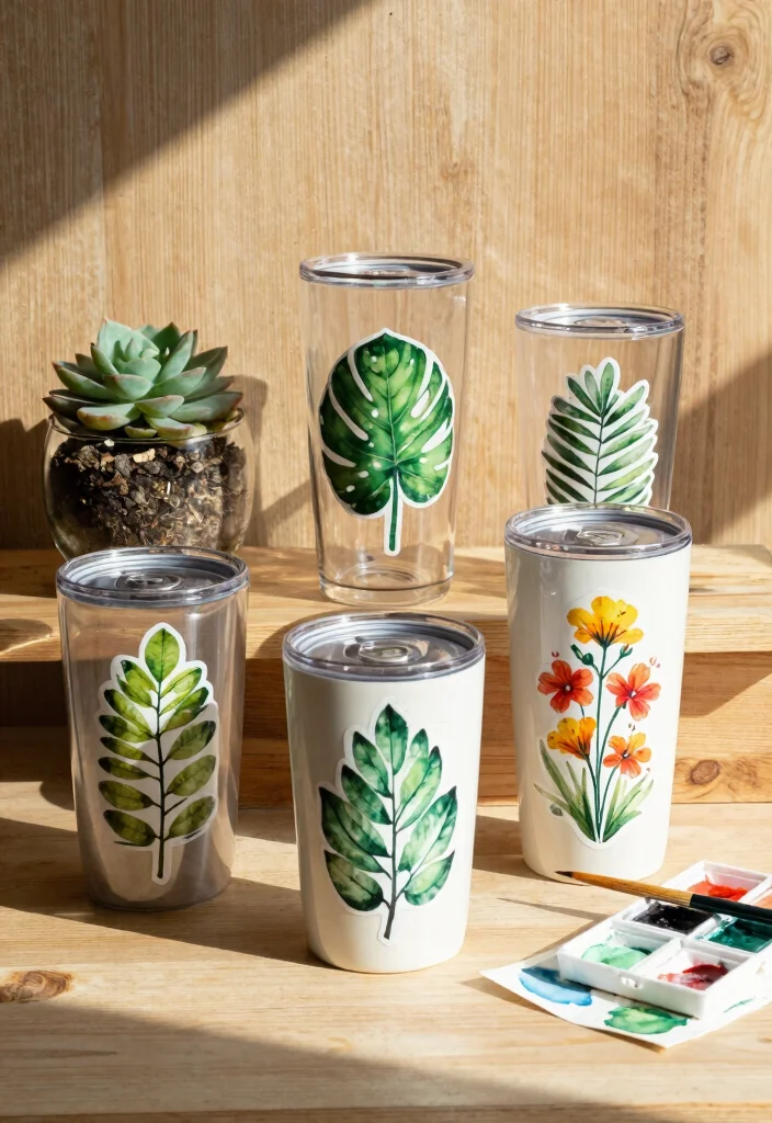 13 Fun Tumbler Stickers Ideas Aesthetic Vibes 1. Botanical Bliss 0