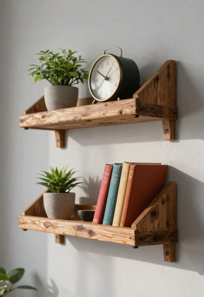 13 Genius DIY Wall Shelf Ideas on a Tiny Budget 1 13 Genius DIY Wall Shelf Ideas on a Tiny Budget 1. Rustic Floating Shelves 0