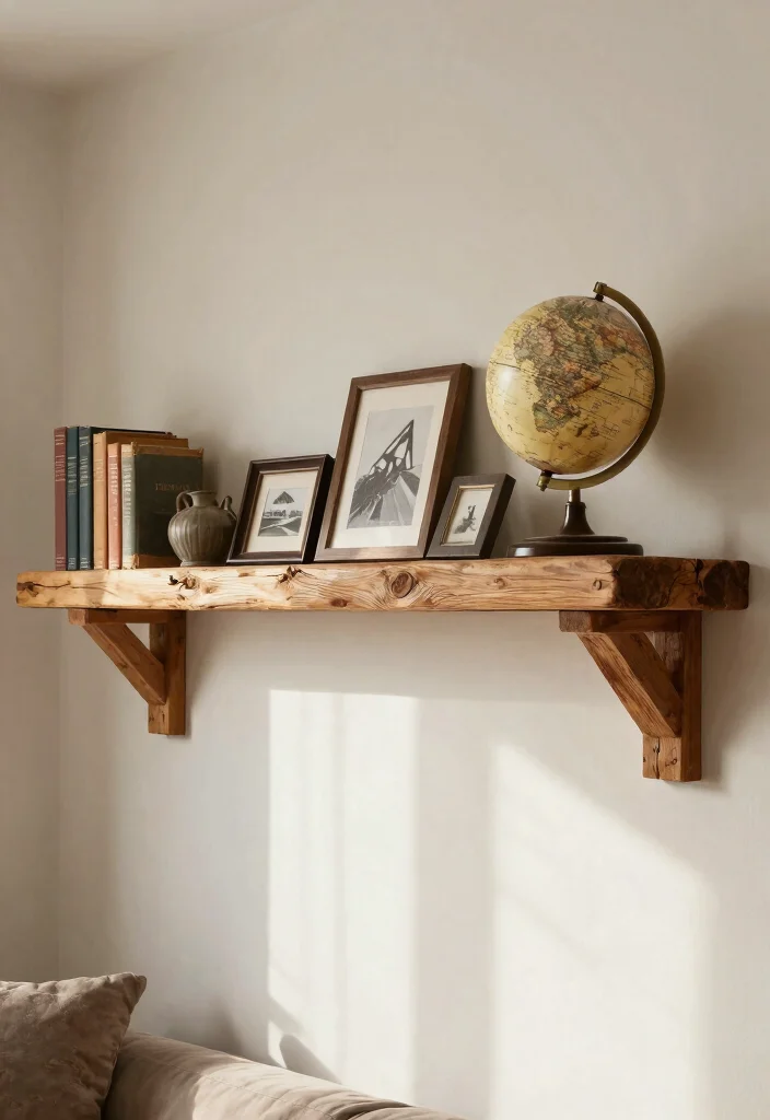 13 Genius DIY Wall Shelf Ideas on a Tiny Budget 4 13 Genius DIY Wall Shelf Ideas on a Tiny Budget 4. Repurposed Wood Beams 0