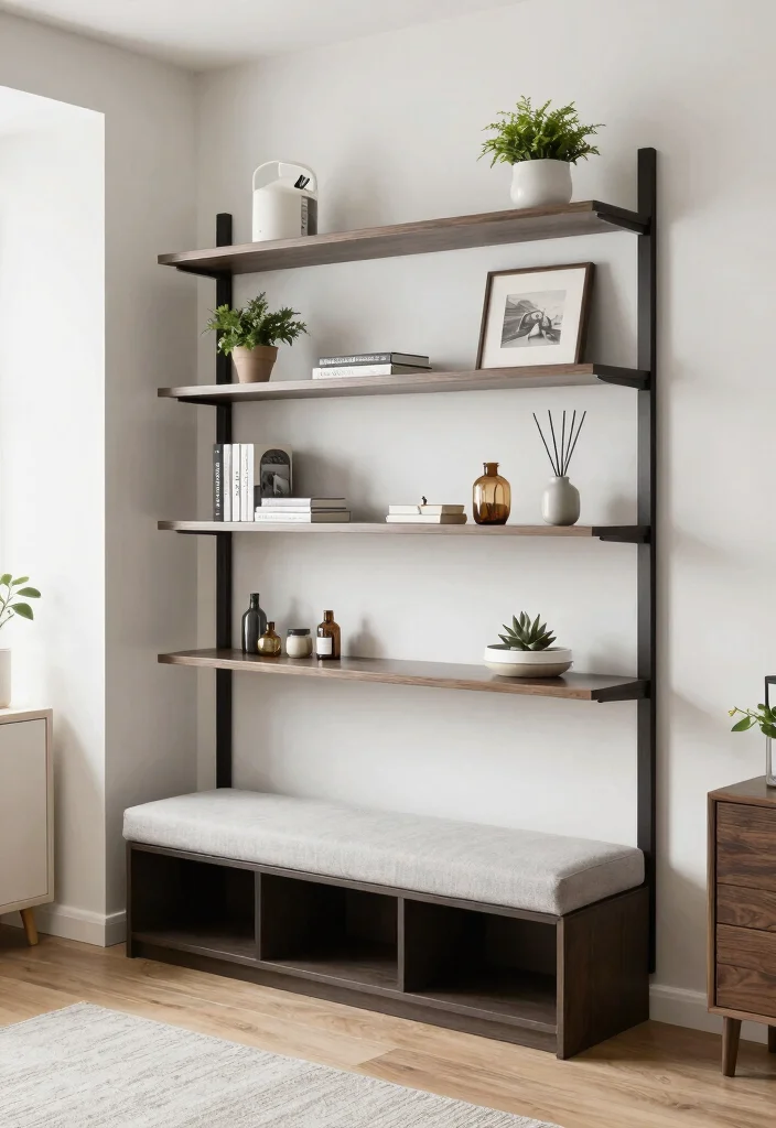 13 Perfect Small Wall Shelf Ideas for Tiny Apartments 10. Multi Functional Shelves for Maximum Utility 0