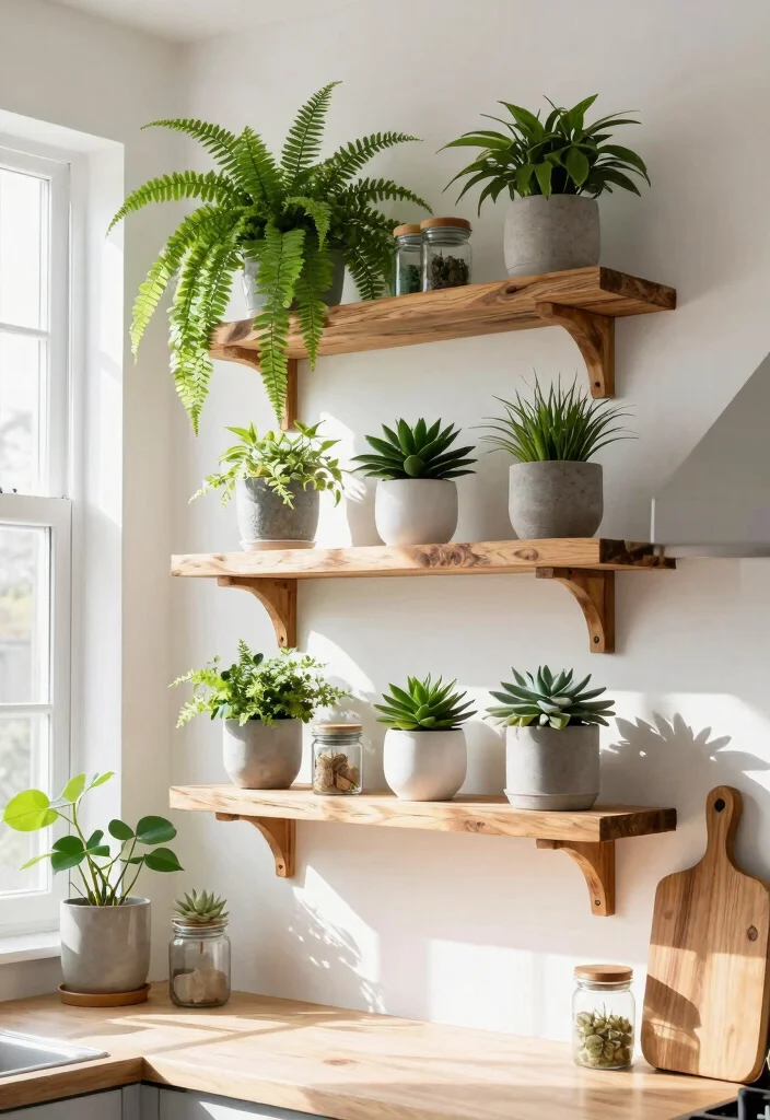 13 Perfect Small Wall Shelf Ideas for Tiny Apartments 4. Biophilic Shelves for Nature Lovers 0