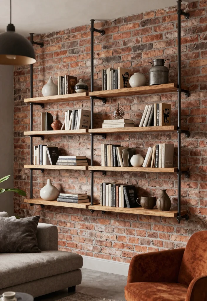 13 Perfect Small Wall Shelf Ideas for Tiny Apartments 7. Industrial Pipe Shelves for a Rustic Vibe 0