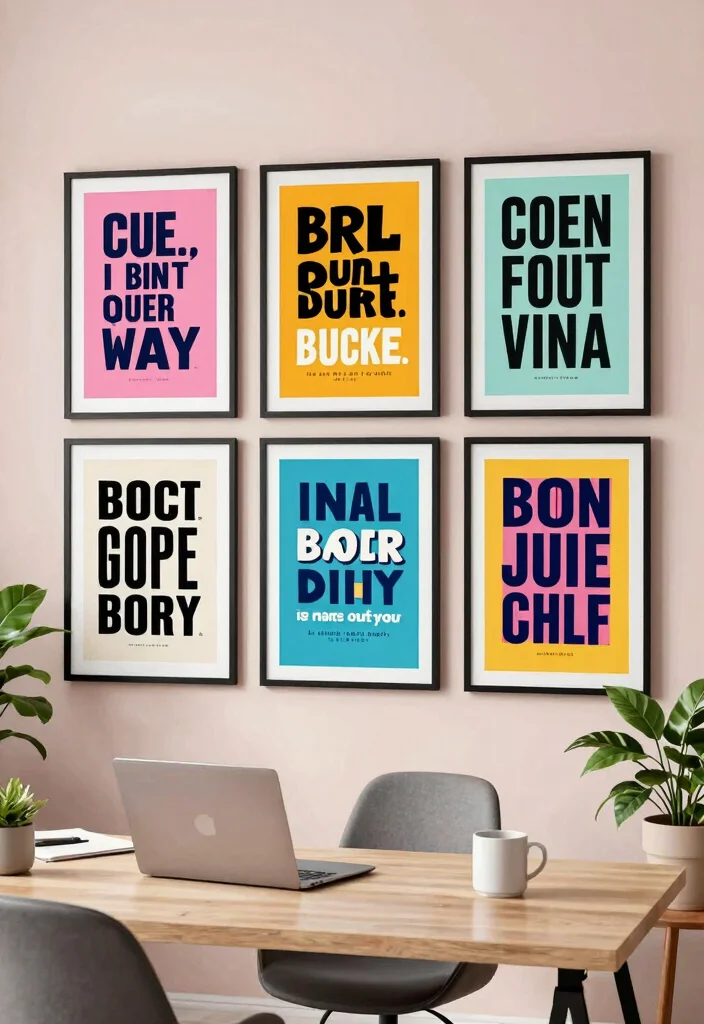 13 Productive Office Wall Art Ideas for Remote Work 1. Motivational Quotes in Bold Typography 0