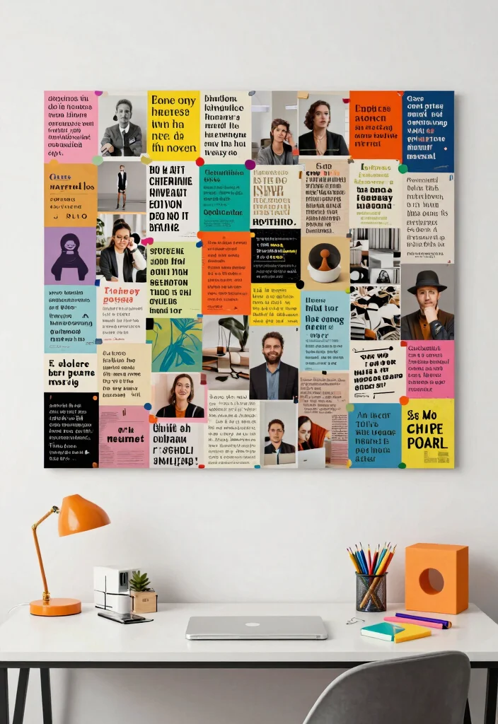 13 Productive Office Wall Art Ideas for Remote Work 10. Inspirational Collages 0
