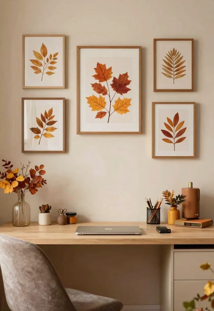 13 Productive Office Wall Art Ideas for Remote Work 13. Seasonal Art Rotation 0