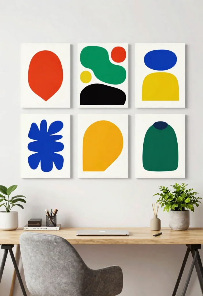 13 Productive Office Wall Art Ideas for Remote Work 2. Abstract Art for Inspiring Creativity 0
