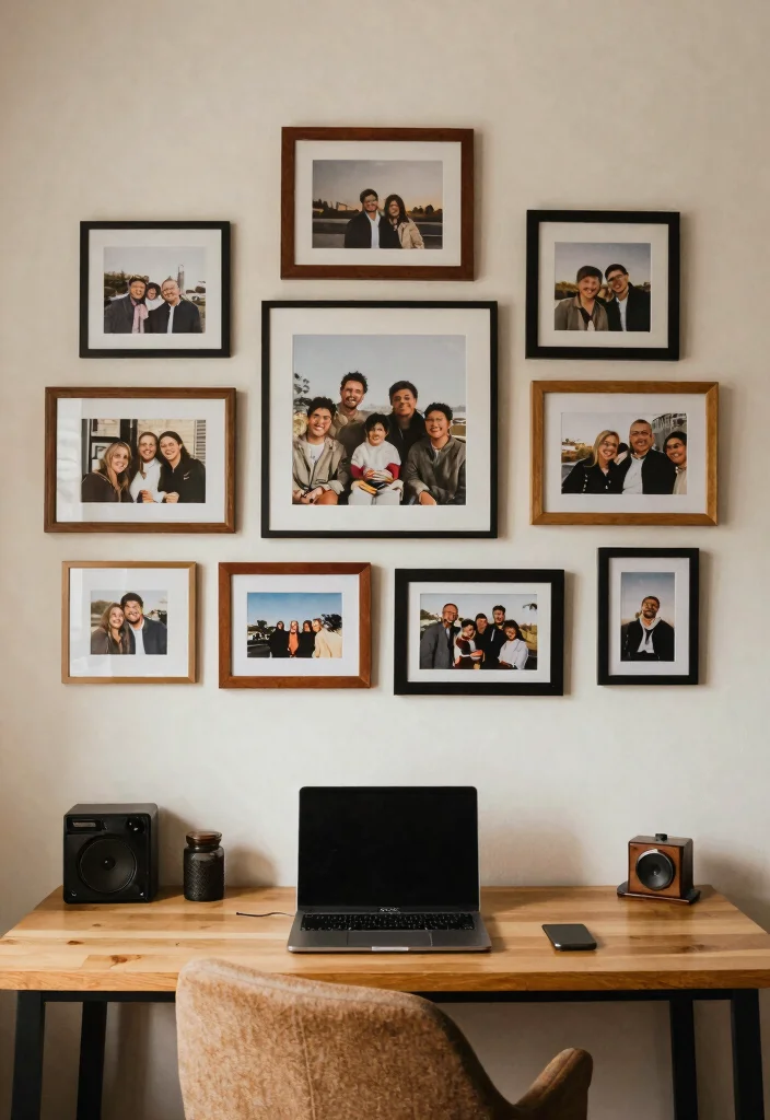13 Productive Office Wall Art Ideas for Remote Work 4. A Gallery of Personal Memories 0