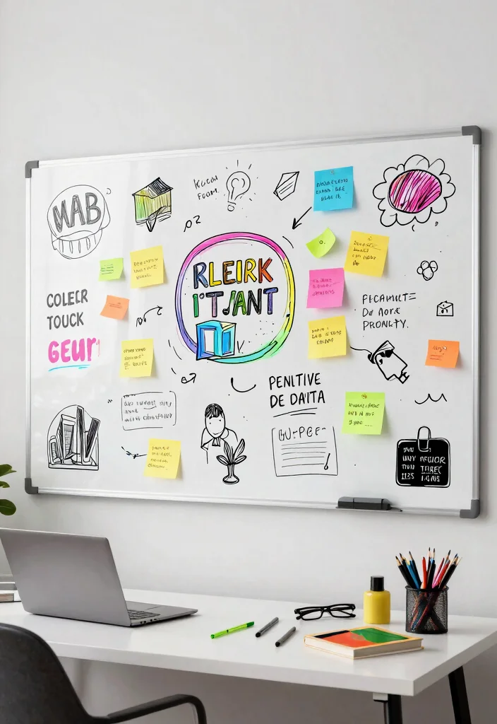 13 Productive Office Wall Art Ideas for Remote Work 8. Customizable Whiteboard Art 0