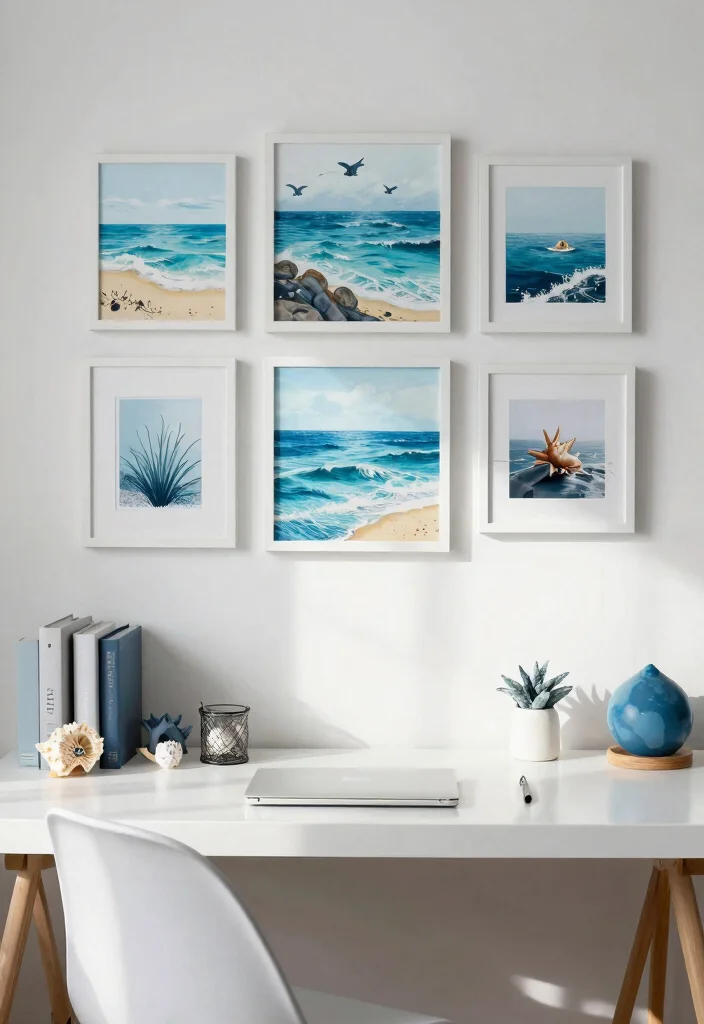 13 Productive Office Wall Art Ideas for Remote Work 9. Themed Art Collections 0