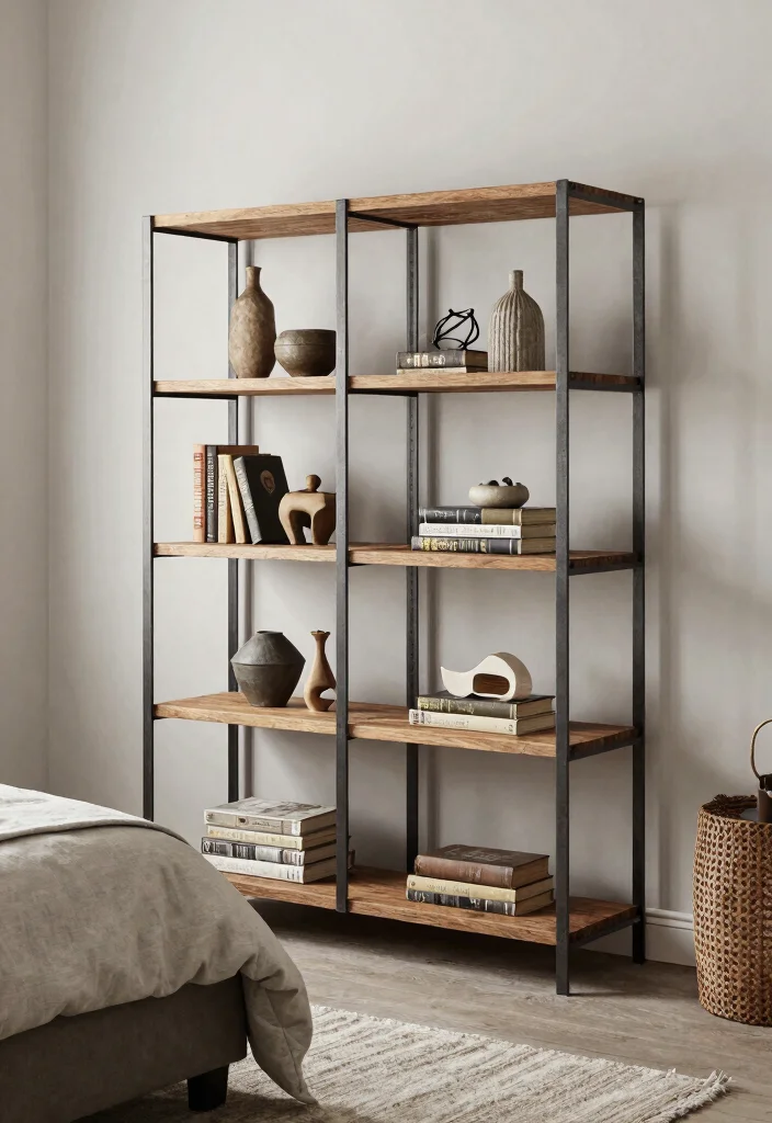 13 Relaxing Bedroom Wall Shelf Ideas Cozy Decor 9. Industrial Style Shelves 0