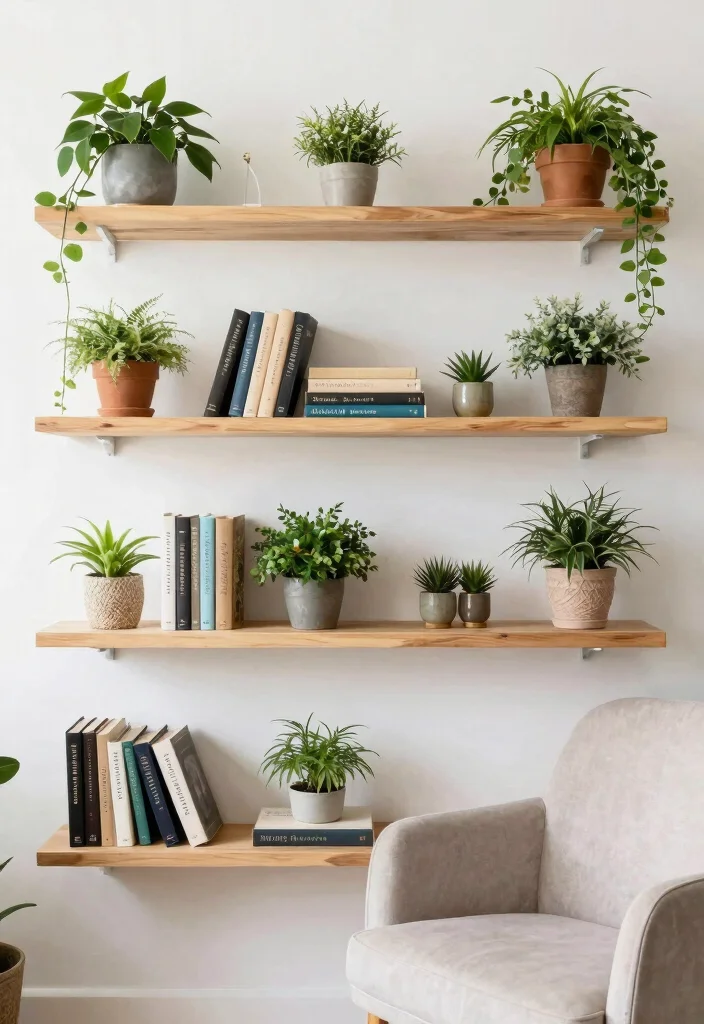 13 Sleek Wall Mounted Bookcase Ideas for Small Rooms 11. Wall mounted Garden Shelves 0
