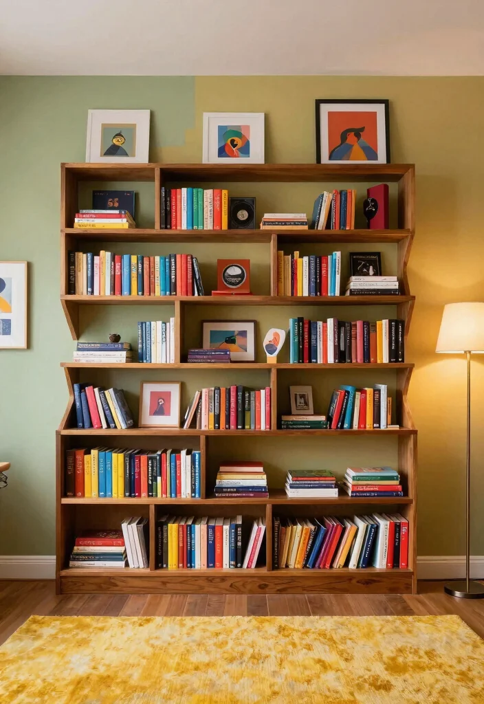 13 Sleek Wall Mounted Bookcase Ideas for Small Rooms 12. Artistic Wall Art Bookshelf 0