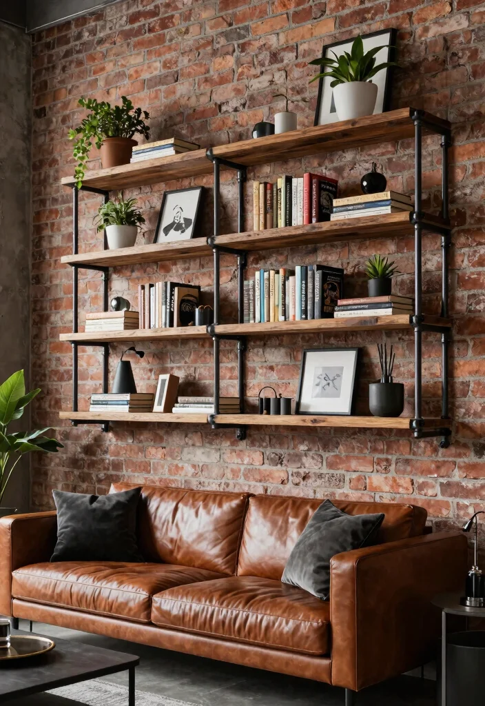 13 Sleek Wall Mounted Bookcase Ideas for Small Rooms 9. Industrial Pipe Shelving 0