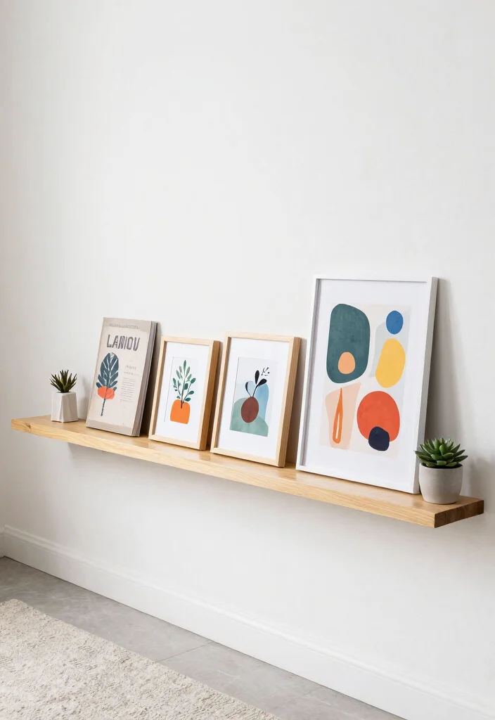 13 Smart Wall Art Arrangement Ideas Gallery Layouts 3. The Ledge Display 0