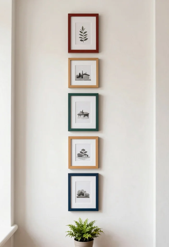 13 Smart Wall Art Arrangement Ideas Gallery Layouts 5. The Vertical Line Layout 0