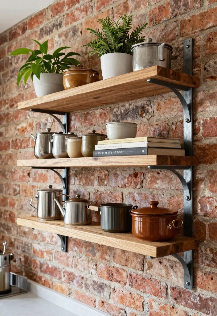 13 Warm Wooden Wall Shelf Ideas Rustic Farmhouse 3. Industrial Meets Rustic 0