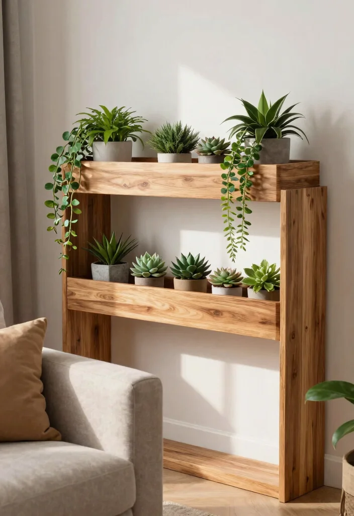 13 Warm Wooden Wall Shelf Ideas Rustic Farmhouse 8. Shelves with Built in Planters 0