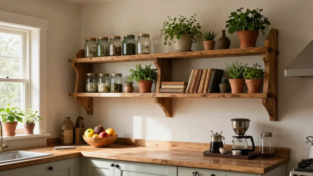 13 Warm Wooden Wall Shelf Ideas [Rustic Farmhouse]