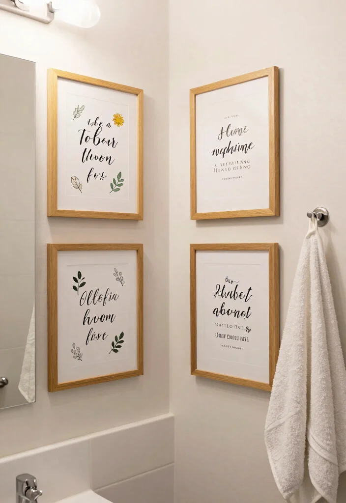 15 Aesthetic Bathroom Wall Art Ideas Budget Friendly 3. Inspirational Quotes 0