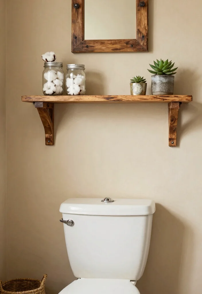 15 Bathroom Wall Shelf Ideas Above Toilet Save Space 1. Rustic Charm with Wooden Shelves 0